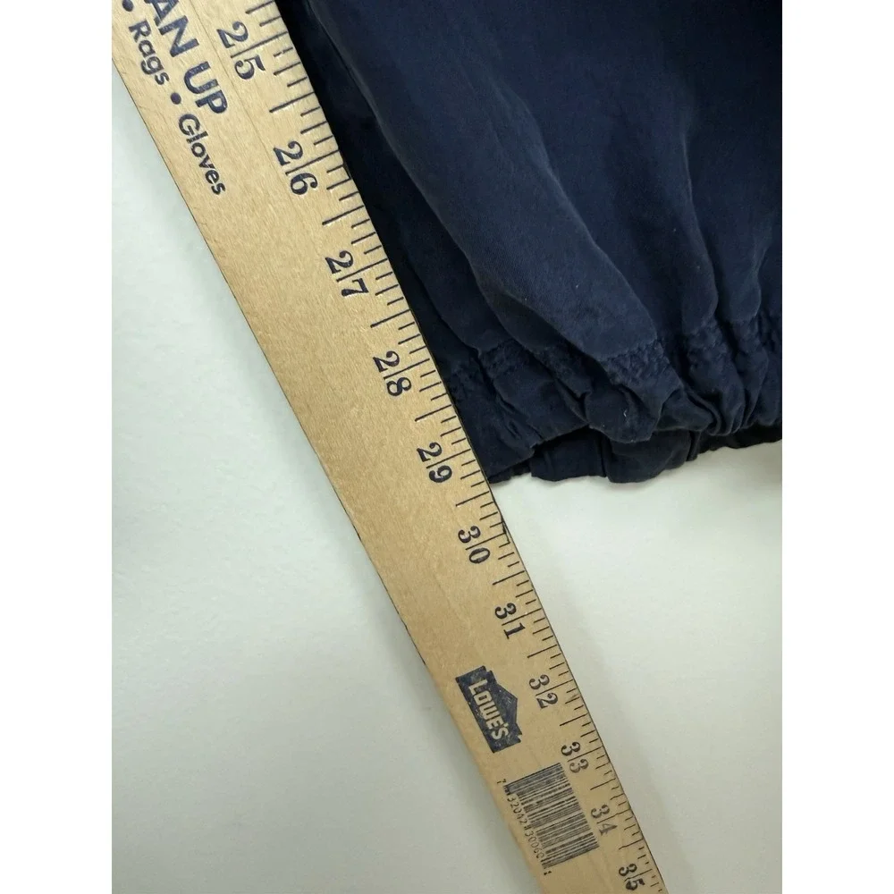 Tommy Bahama Navy Blue 100% Silk Relaxed Fit Loose Mid-rise Jogger Pants Sz XXS